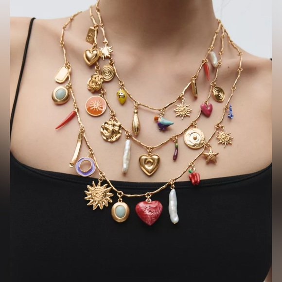 NWT- Zara - 3 Pack of Charm Necklace - Picture 1 of 4